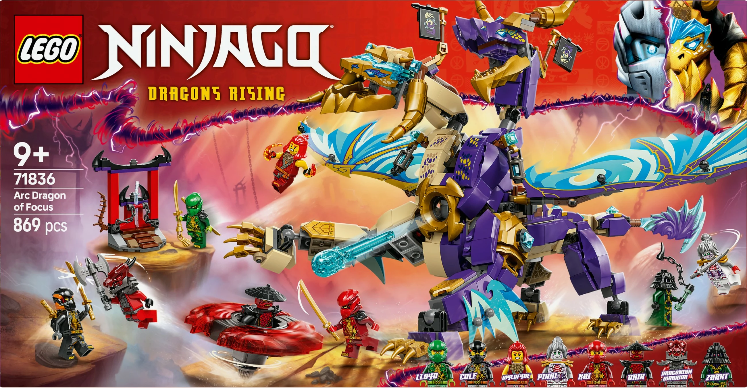 Set ndërtimi LEGO Ninjago 71836 Lichtbogendrache, 869 pjesë, multikolor