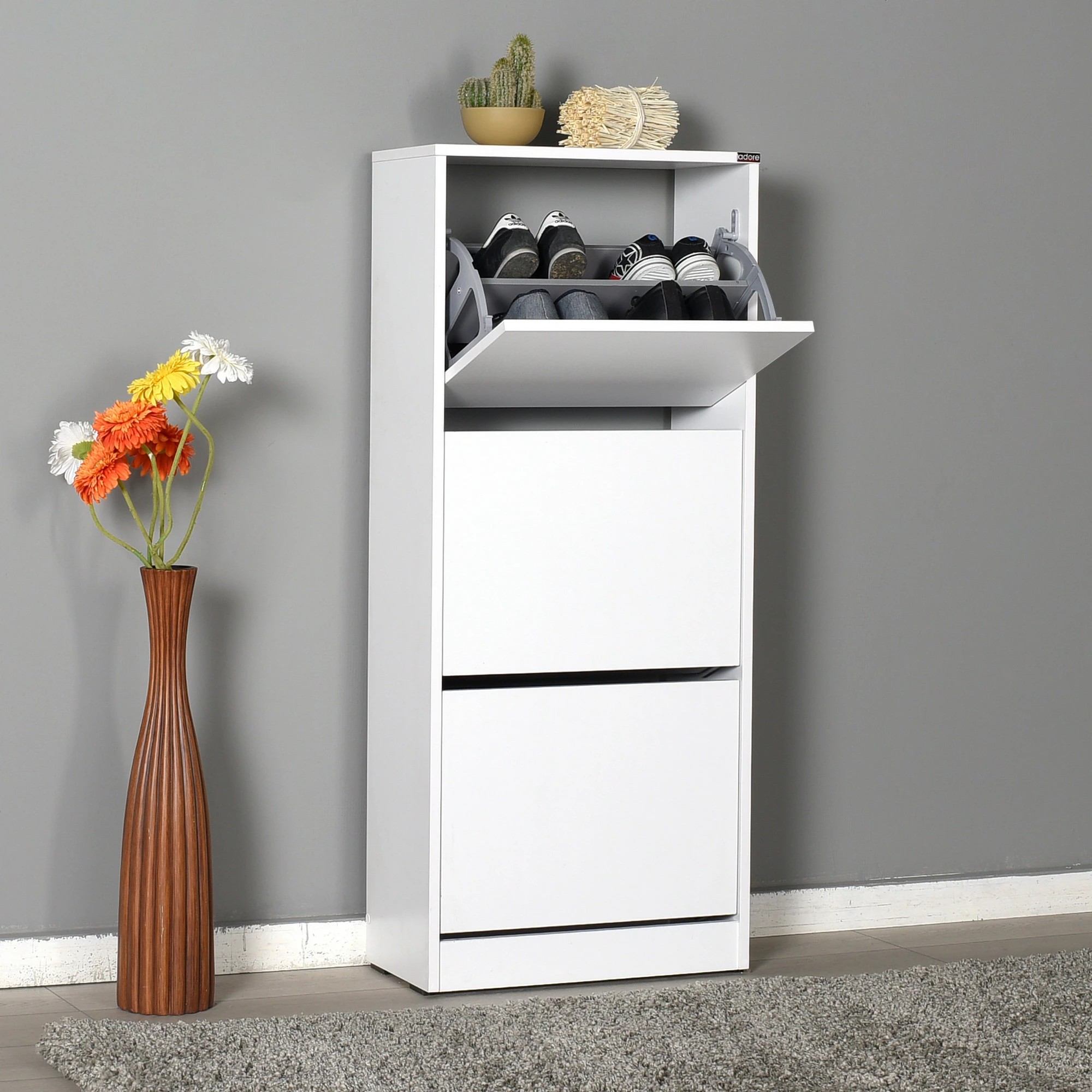 Dollap për këpucë, ngjyrë e bardhë, Skye Decor, SHC-330-BB-1