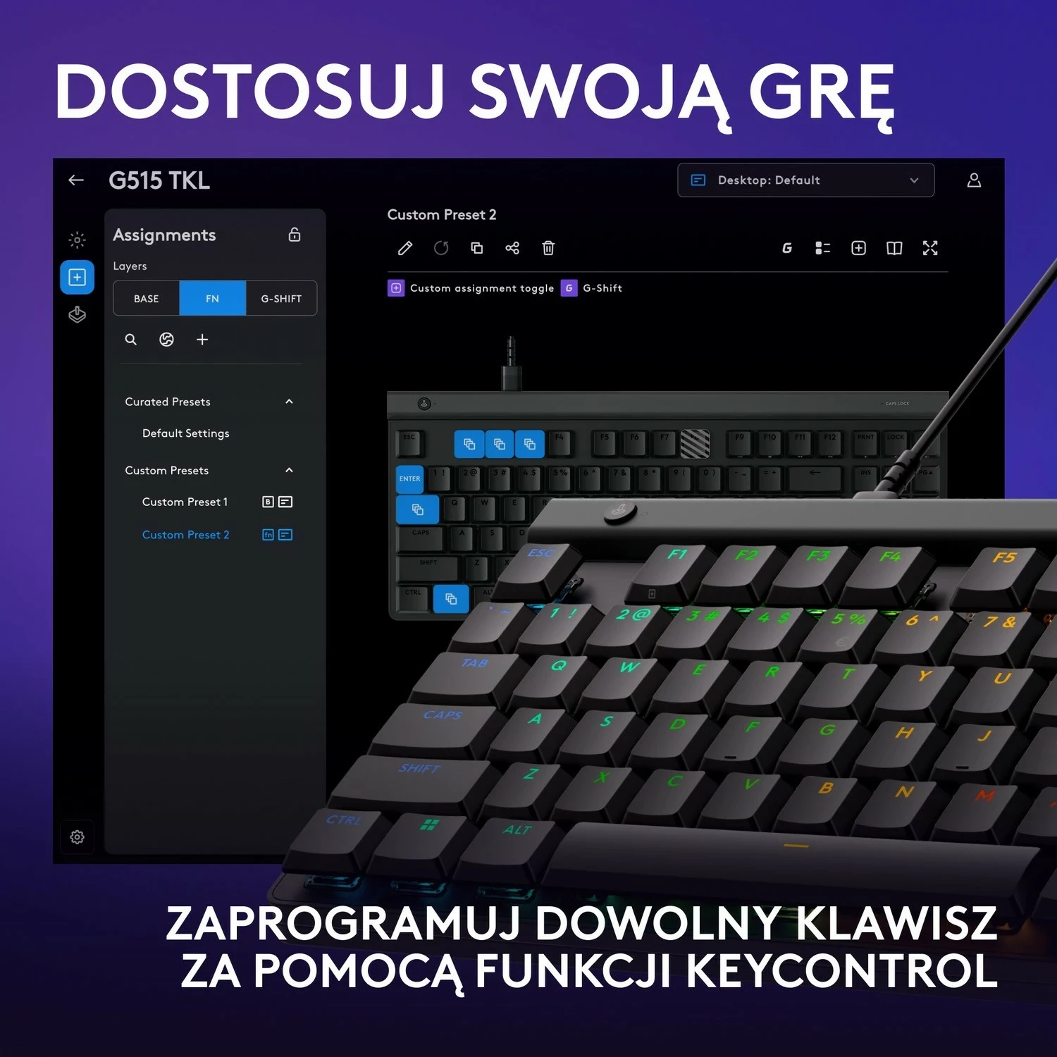 Tastierë Logitech G515 TKL, mekanike, RGB, e zezë