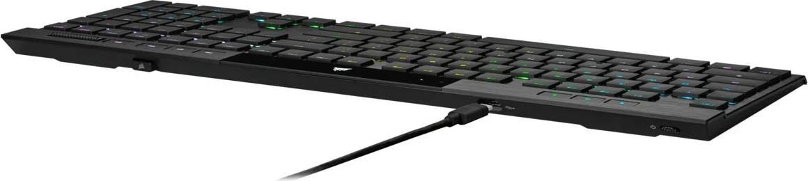 Tastierë mekanike Corsair K100 RGB AIR, full-size, RGB, wireless/USB, gjermanisht, e zezë