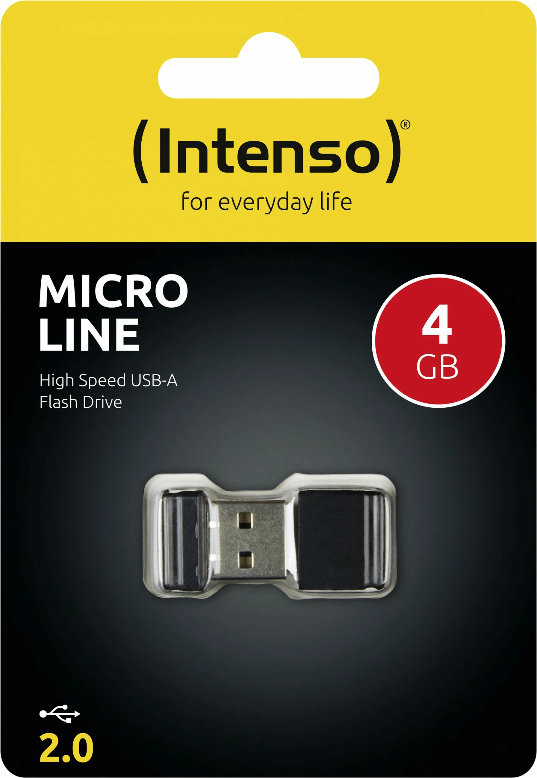 USB Intenso Micro Line 4 GB, USB Type-A, 2.0, e zezë