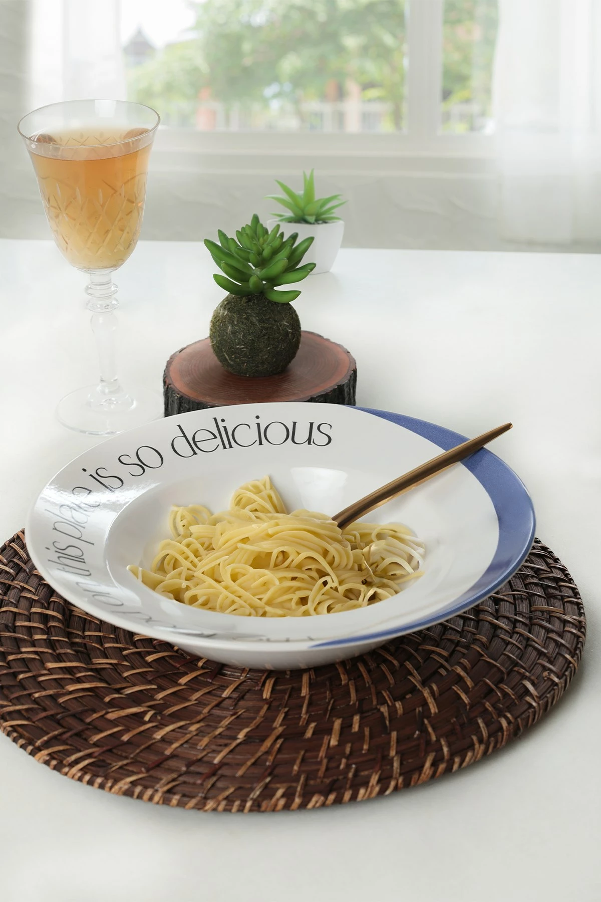 Pjata qeramike, ngjyrë kaltër e errët dhe e bardhë, set prej 6 copash, Hermia Concept, 26cm