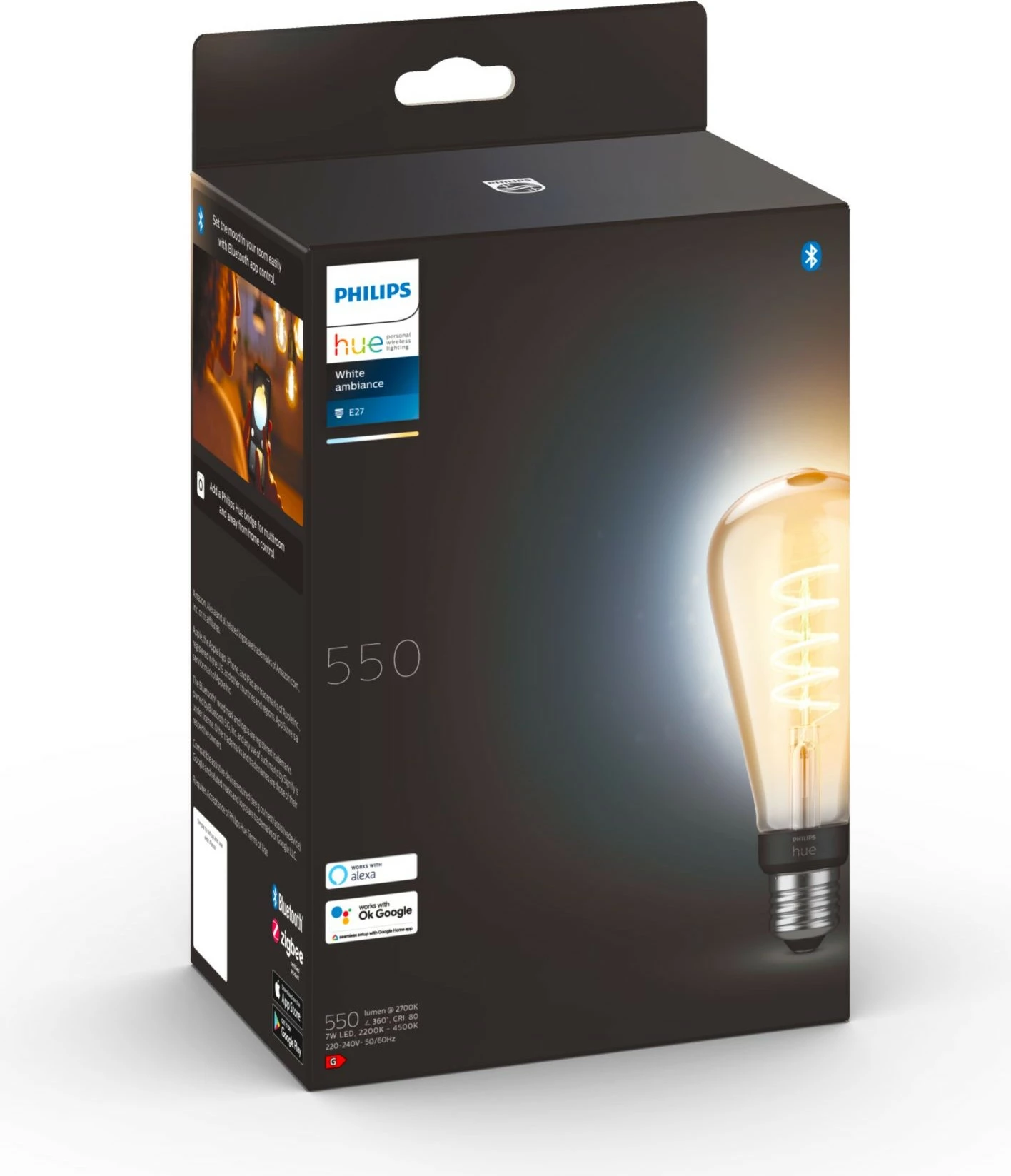Llambë smart Philips Hue ST72, LED, E27, Bluetooth/Zigbee, Cool daylight, Warm white