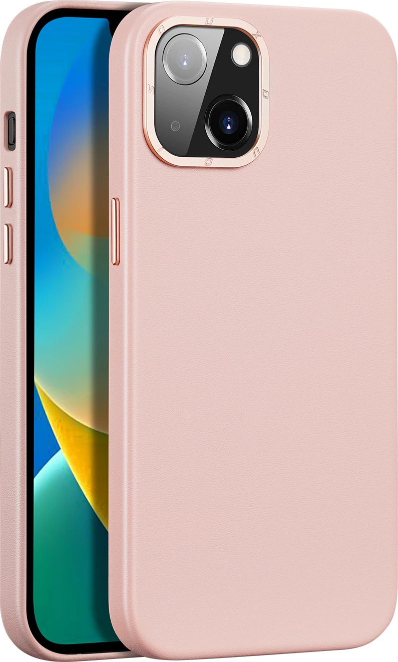 Mbështjellës Dux Ducis Grit për iPhone 14 Plus, lëkurë ekologjike, MagSafe, rozë