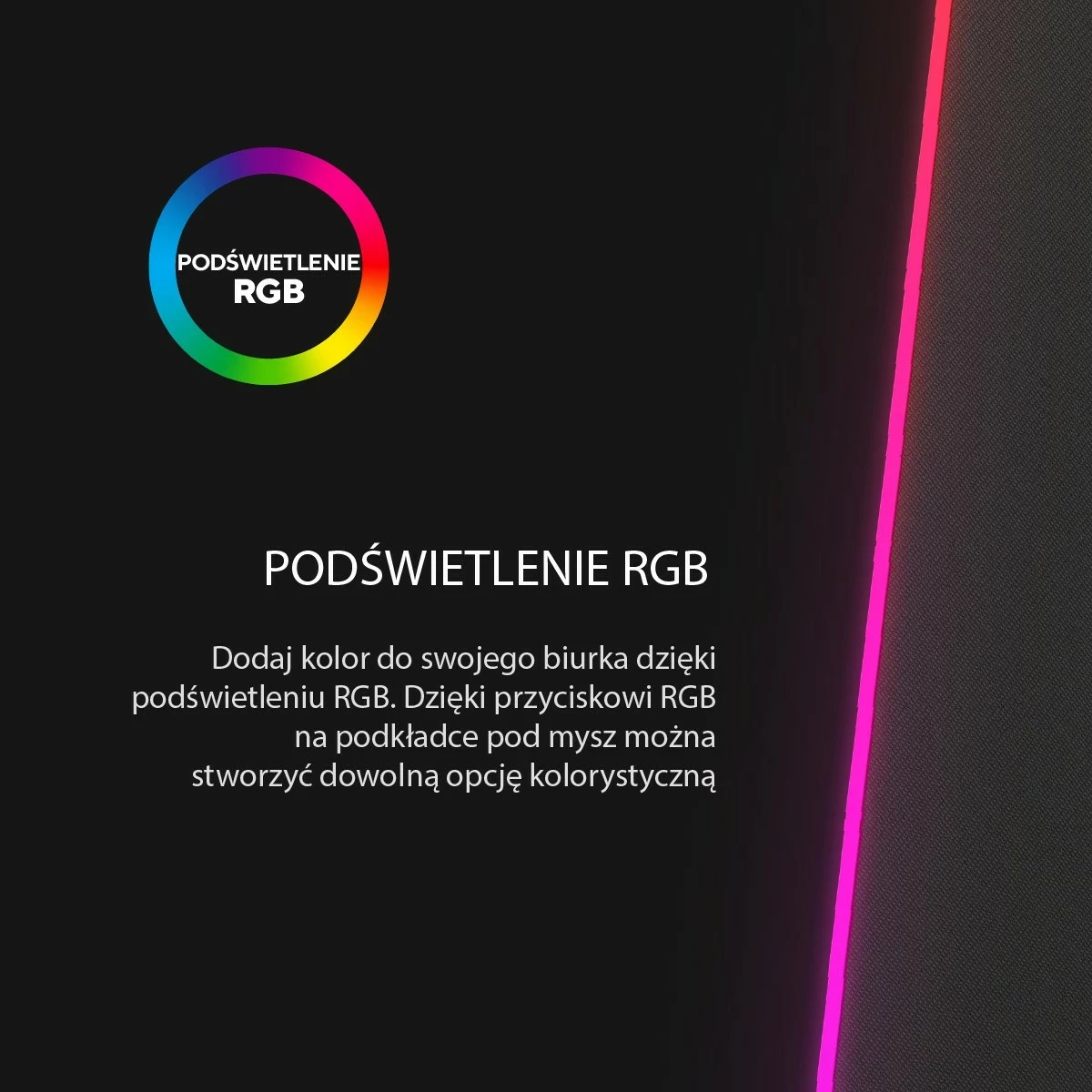 Mauspad Rampage MP-21 25x33cm RGB e zezë