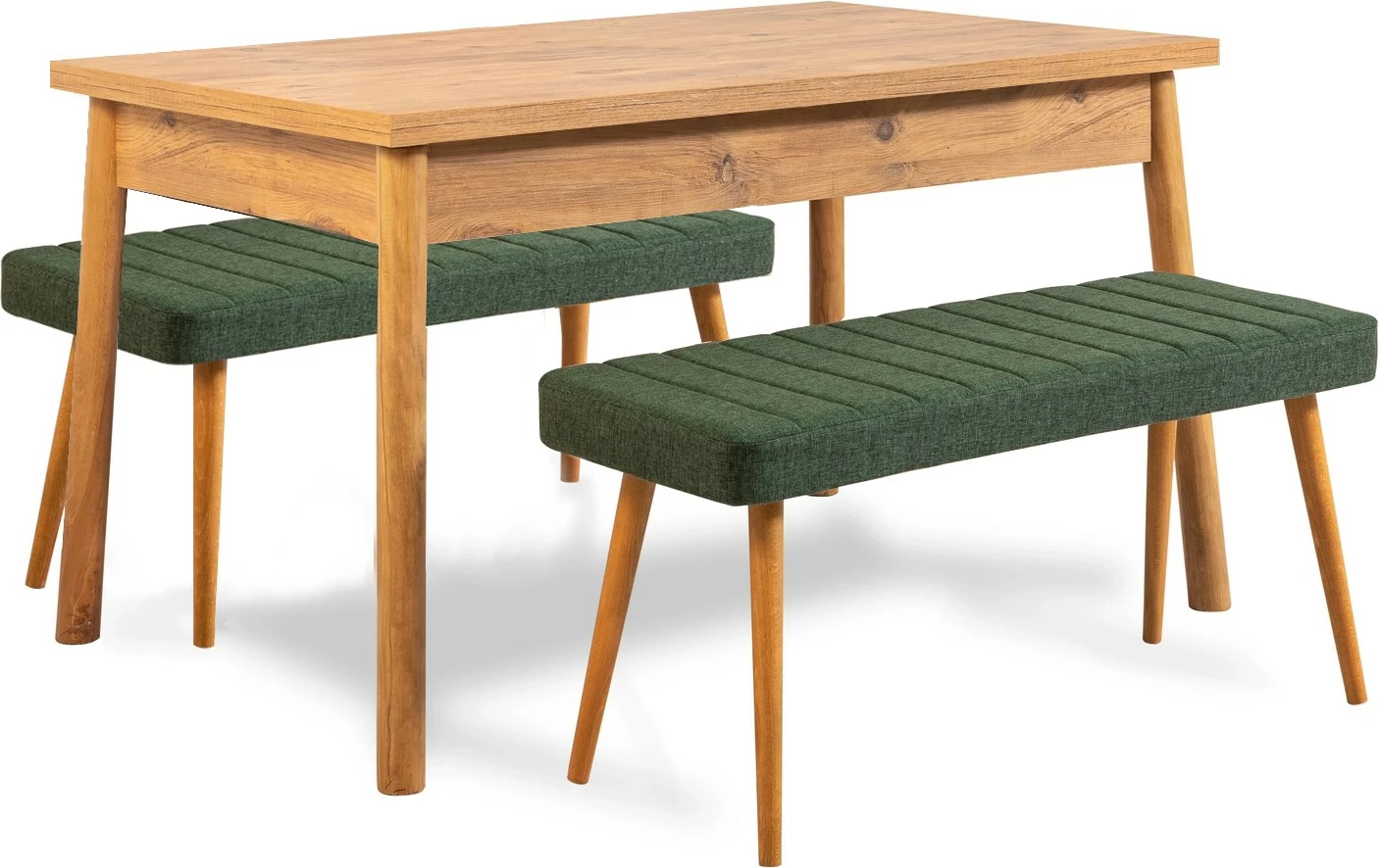 Tavolinë me karrige, 3 copë, Skye Decor Costa 1070, ngjyrë Atlantic Pine, e gjelbër