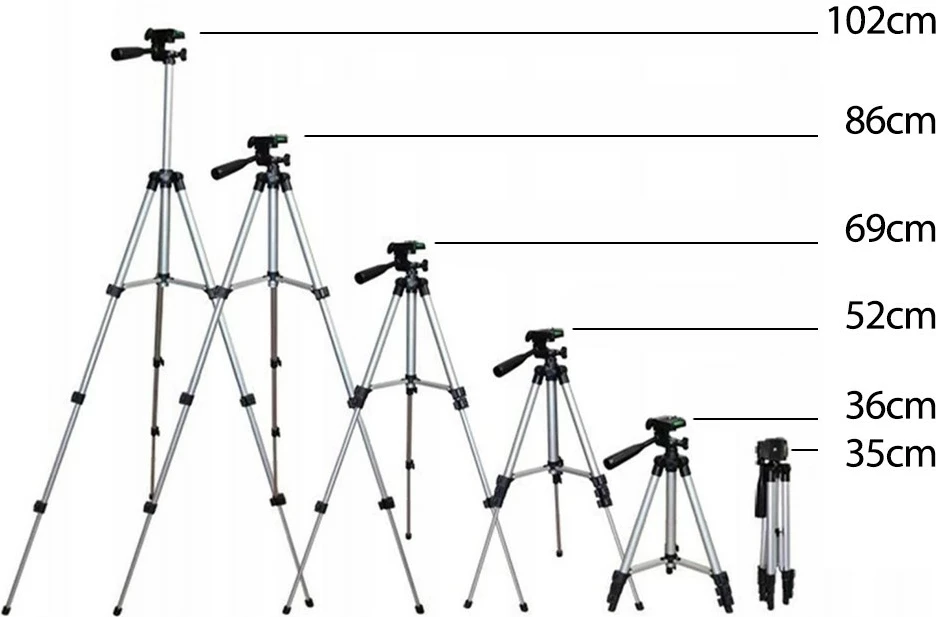 Stativ universal Maclean MC-164 për telefon, kamera, dritë unazore, 102 cm, i zi/argjendtë