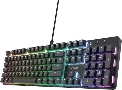 Tastierë Trust GXT 871 Zora, Gaming, USB, QWERTY, Anglisht US, E zezë