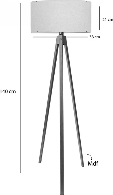 Llambë dyshemeje PWL-1059 E27, ngjyrë krem-arrë, D38x140cm