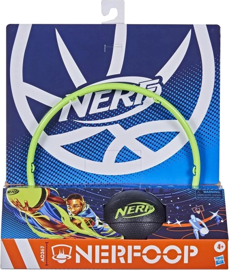 Set kosh basketbolli mini Nerf OOP, top shkumë 10 cm, për derë, gjelbër