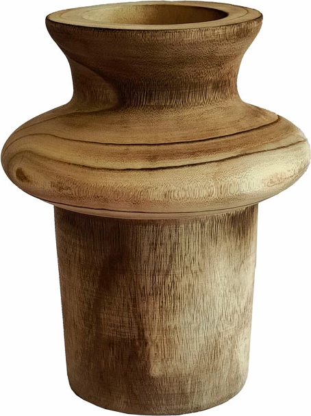 Vazë druri Kengo, natyrale, 21x21x26cm