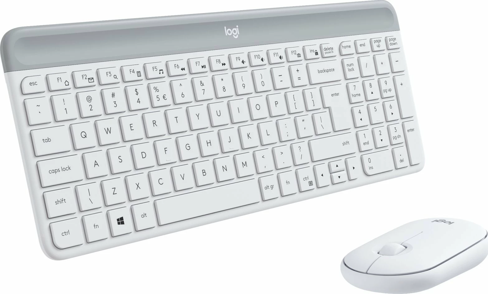 Set tastierë + maus Logitech MK470 (920-009205), pa kabllo 2.4GHz, US INTL, e bardhë