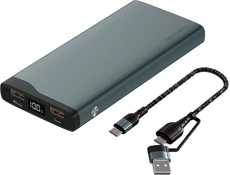 Power bank 4smarts VoltHub Pro, 10000 mAh, Quick Charge 3.0, Ngjyrë e zezë, Metalike