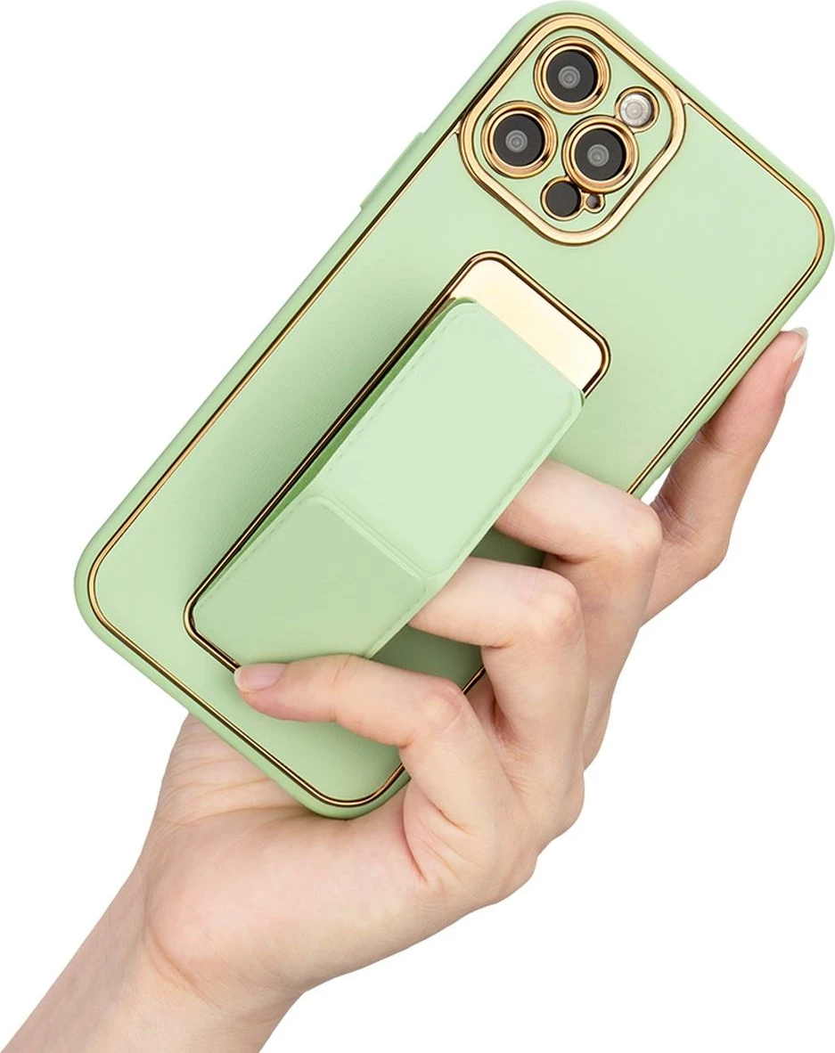 Mbështjellës Hurtel Kickstand Case për Samsung Galaxy A12 5G, silikon, me mbajtëse, zi