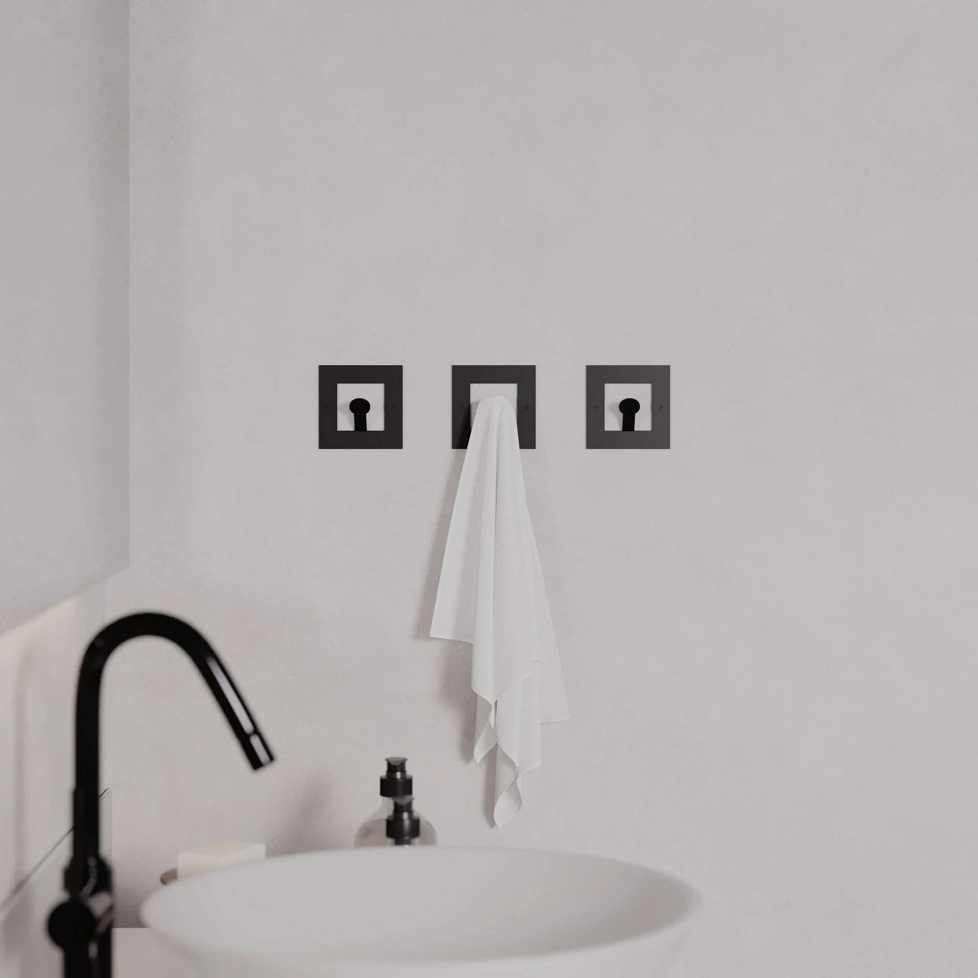 Varëse muri Wallity, metalike, katrore, e zezë