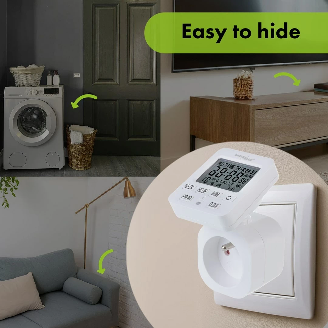 Programator GreenBlue GB605 E, 16A, i bardhë