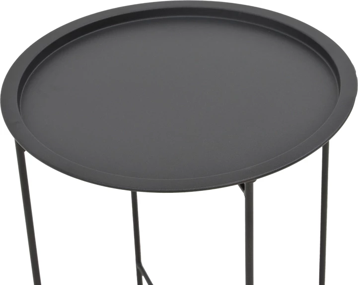 Tavolinë metalike e zezë, Φ46x52cm