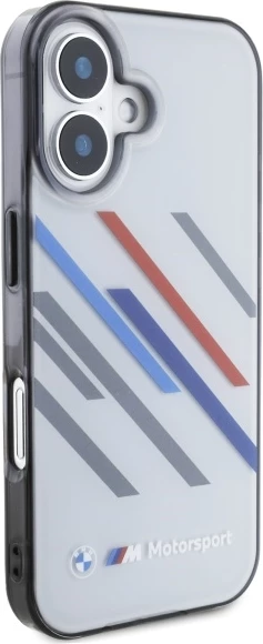 Mbështjellës BMW Motorsport IML Random Stripes për iPhone 16, Gri