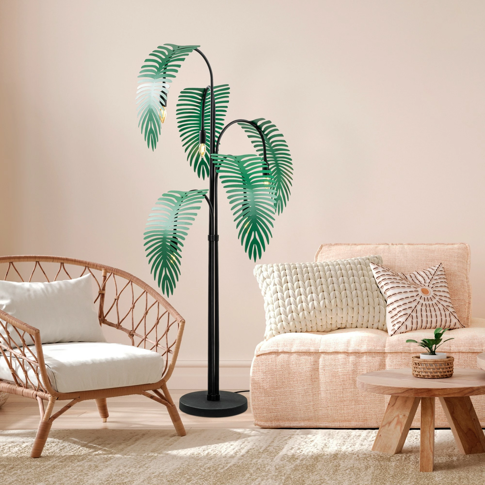 Llambë dyshemeje Opviq, Palm 13920, e zezë, e gjelbër