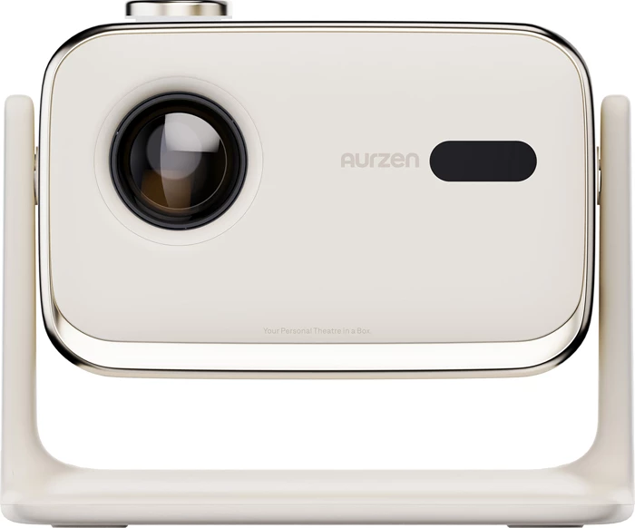 Projektor Aurzen Boom Mini Full HD 1080p, 500 ANSI, Google TV, Dolby Audio, i bardhë, set (projektor + telekomandë + adapter rryme + manual)