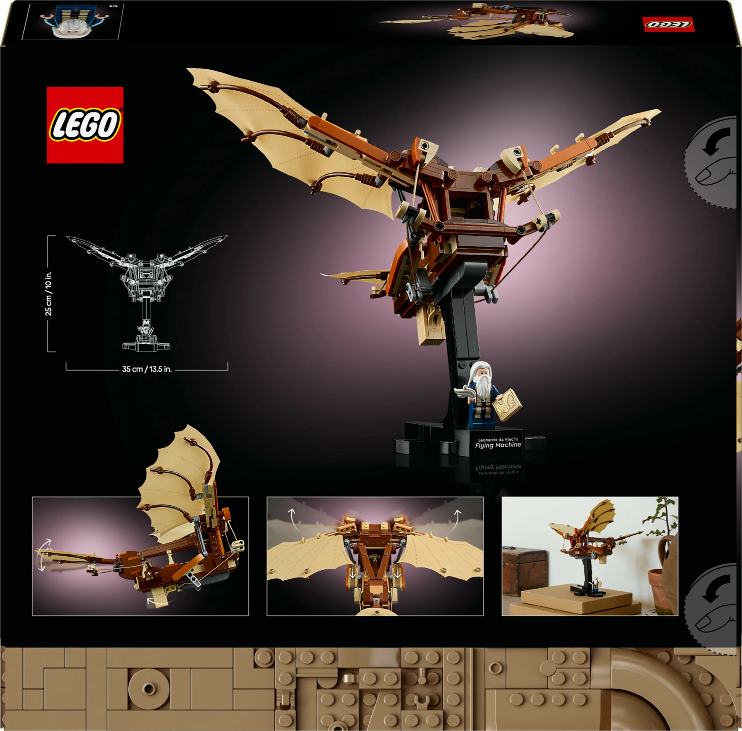 Set ndërtimi LEGO Leonardo da Vinci's Flying Machine, 493 pjesë, shumëngjyrësh