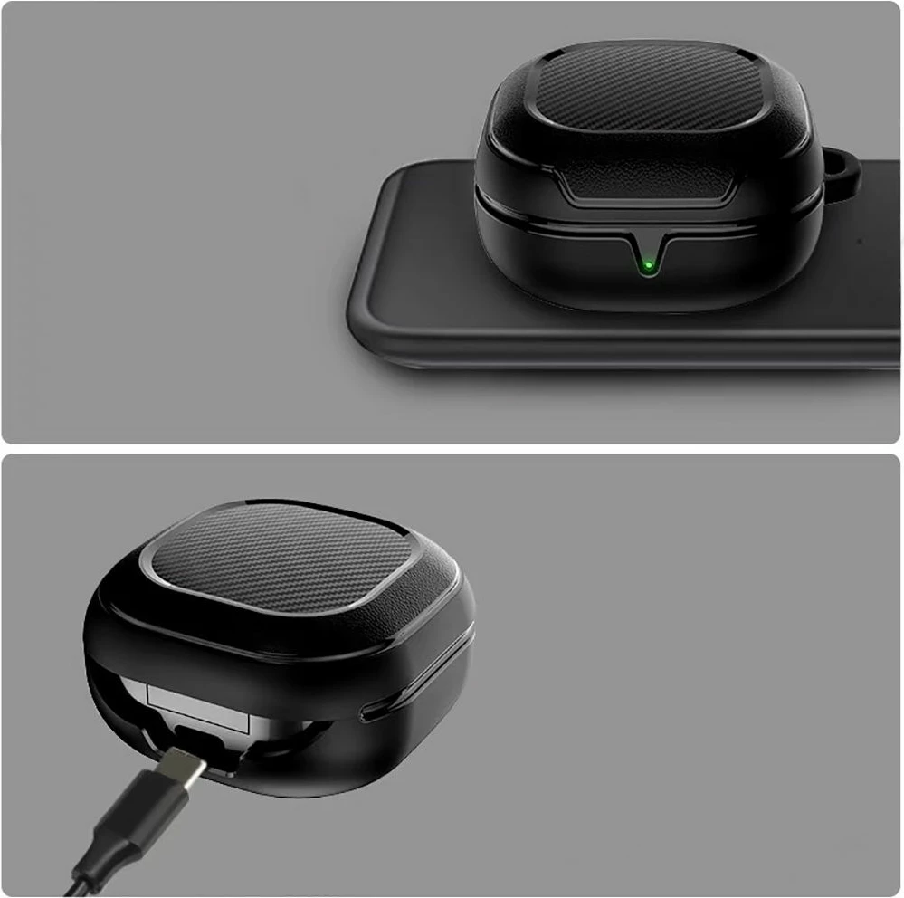 Mbështjellës Tech-Protect Rough Carbon për Samsung Galaxy Buds FE / 2 Pro / 2 / Live / Pro, i zi