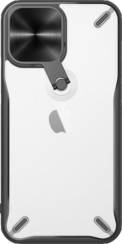 Mbështjellës Nillkin Cyclops Case për iPhone 13 Pro, me kapak kamere dhe qëndrim, i zi