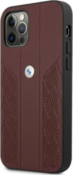 Mbështjellës BMW BMHCP12LRSPPR për iPhone 12 Pro Max, Curve Perforate, lëkurë, e kuqe