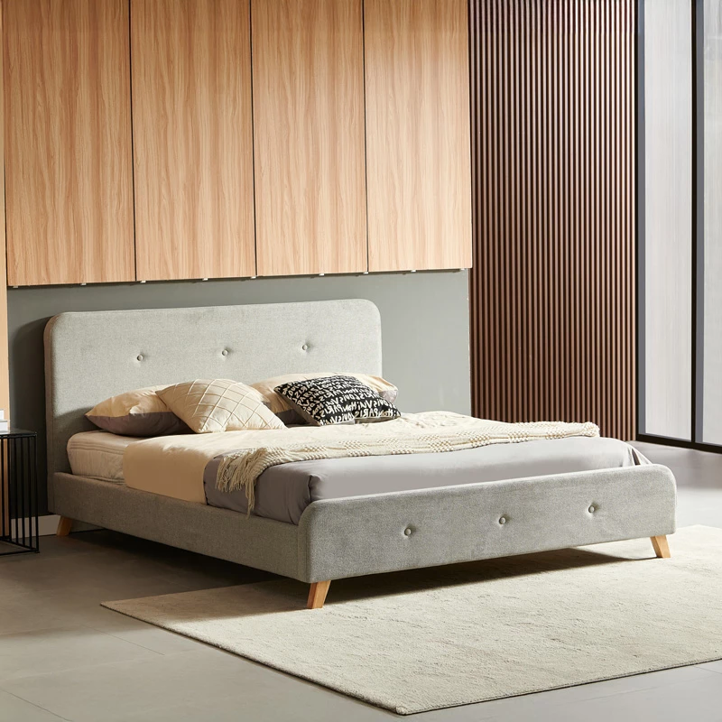 Krevat dopio Restel, stof gri-bezhë, 160x200cm