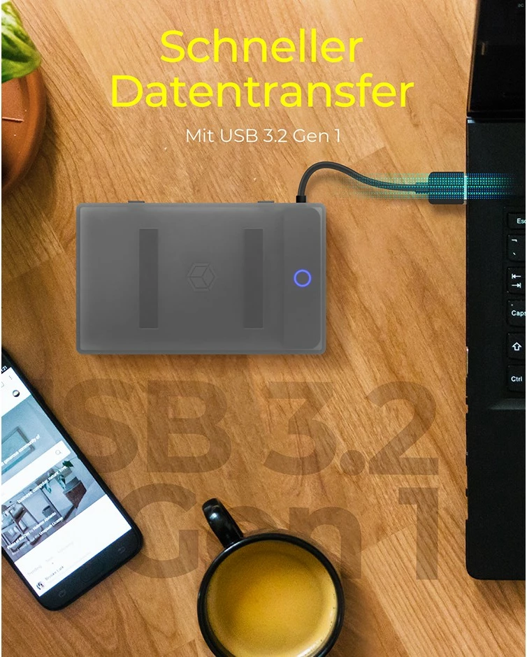 Kasë ICY BOX IB-AC603b-U3, 2.5", USB 3.2, antracit/zi