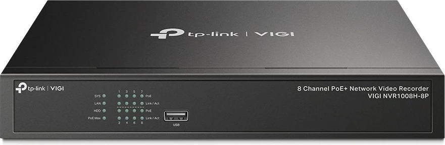 Regjistrues rrjeti video TP-LINK VIGI NVR1008H-8P, 8 kanale, PoE+, H.265+, i zi
