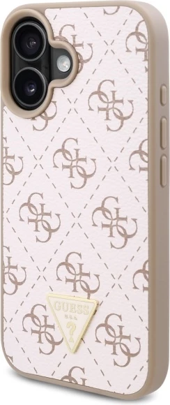 Mbështjellës Guess New 4G Triangle për iPhone 16 Plus, Bardhë