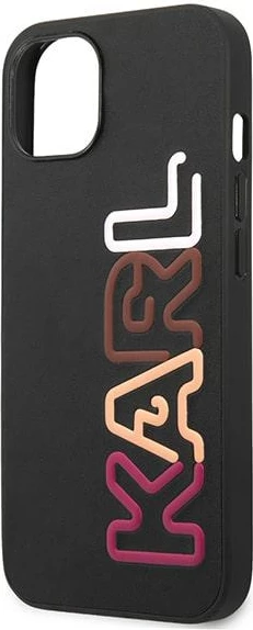 Mbështjellës Karl Lagerfeld për iPhone 13, 6.1", Hardcase, Multipink Brand, i zi
