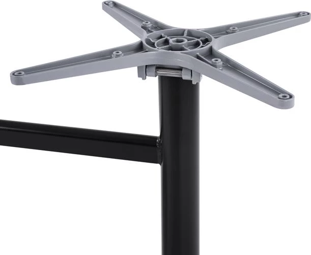 Baza alumini për tavolinë, dy kolona, FH468.01, ngjyrë e zezë matte, 84x60x73-93cm