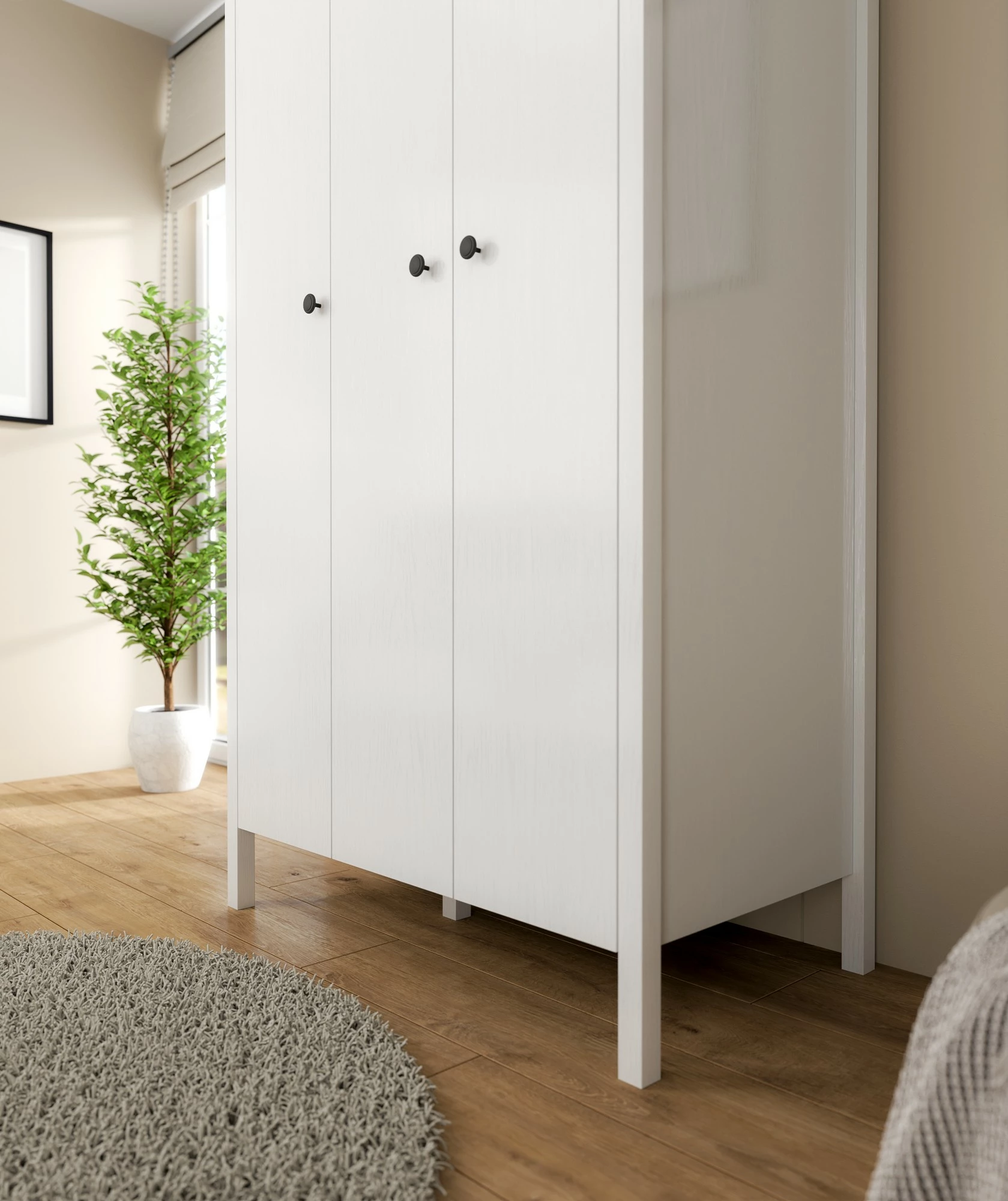 Dollap Hanah Home, FRN-20067, ngjyrë druri dhe e bardhë