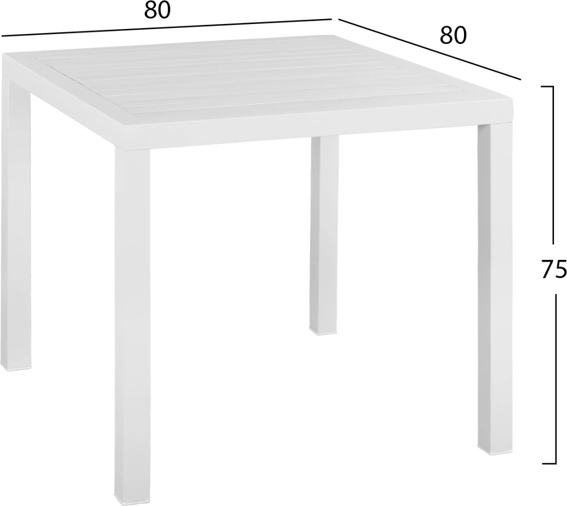 Tavolinë alumini 80x80 e bardhë FH5572.01