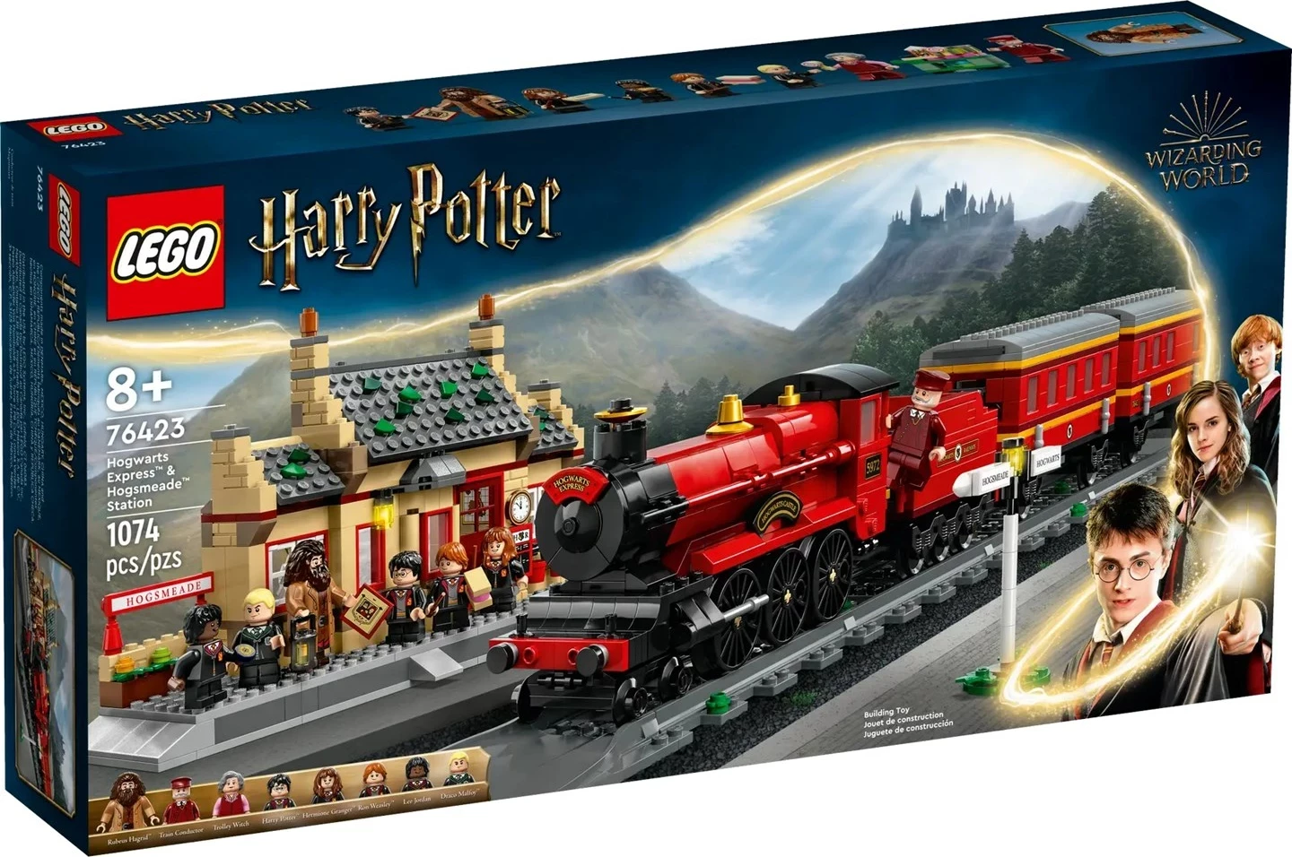 Set LEGO Harry Potter Hogwarts Express dhe Hogsmeade Station 76423, 8 minifigura