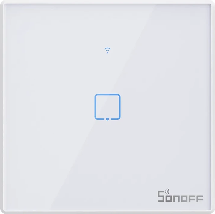 Switch i mençur Sonoff T2EU1C-TX, 1 kanal, WiFi + RF 433MHz, i bardhë