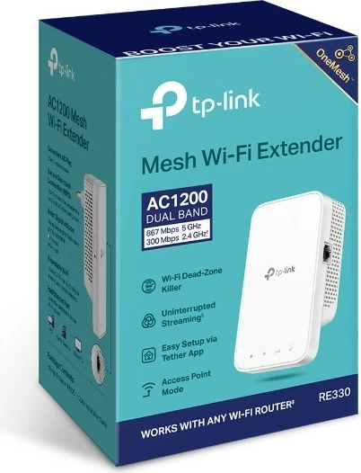 Repeater rrjeti TP-Link RE335, 867 Mbit/s, Wi-Fi, Ethernet LAN, Bardhë