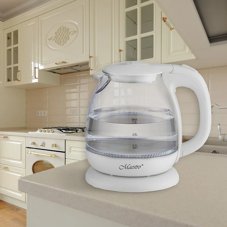 Ibrik elektrik Maestro MR-055, 1L, 1100W, Bardhë