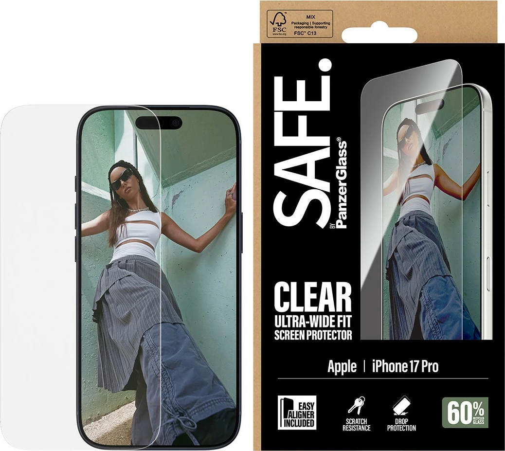 Mbrojtës xhami PanzerGlass SAFE për iPhone 17 Pro/UWF