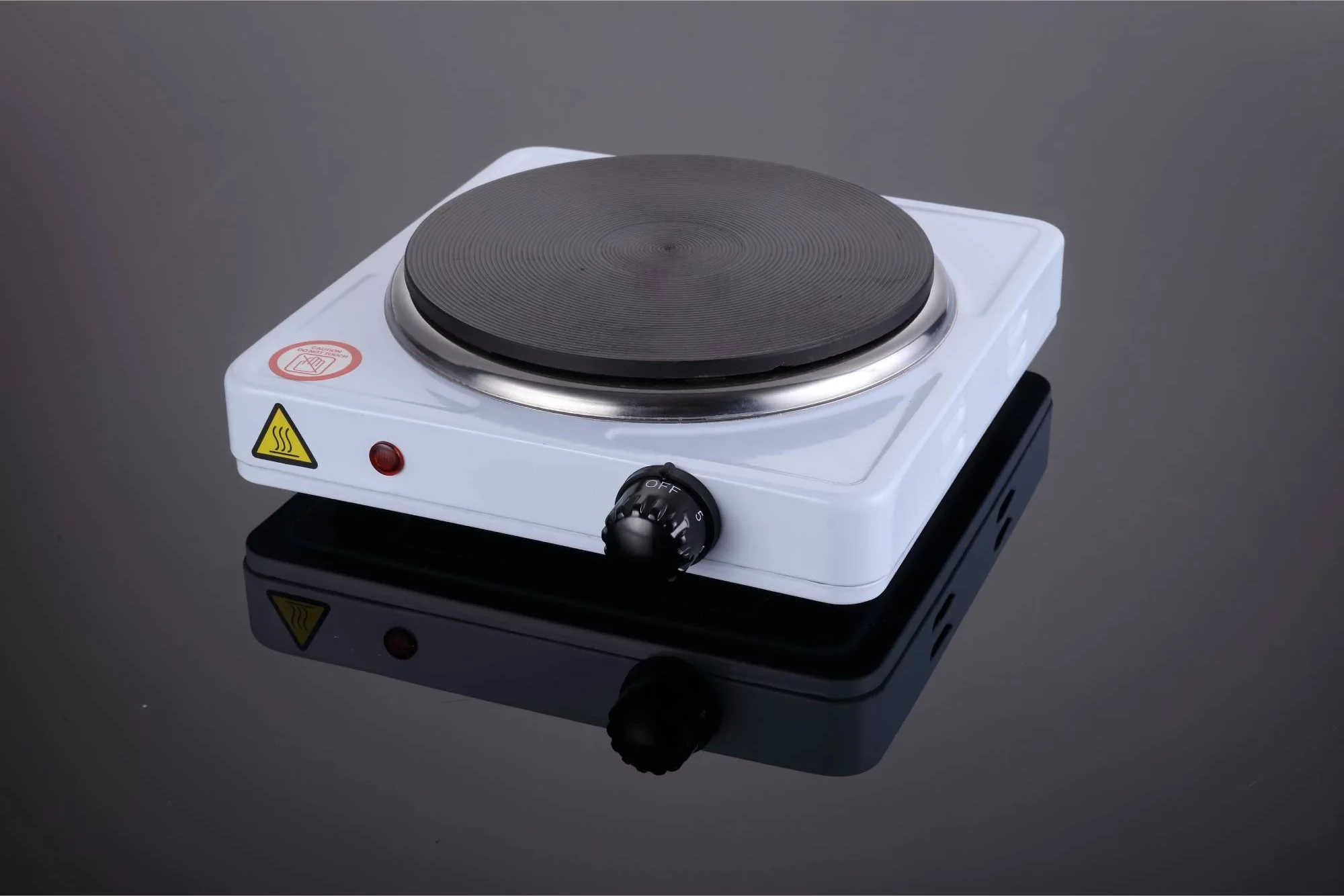 Shporet elektrik portativ, Elit, KP-1, 1500 W, pjatë gize 185 mm, kontroll temperature, i bardhë