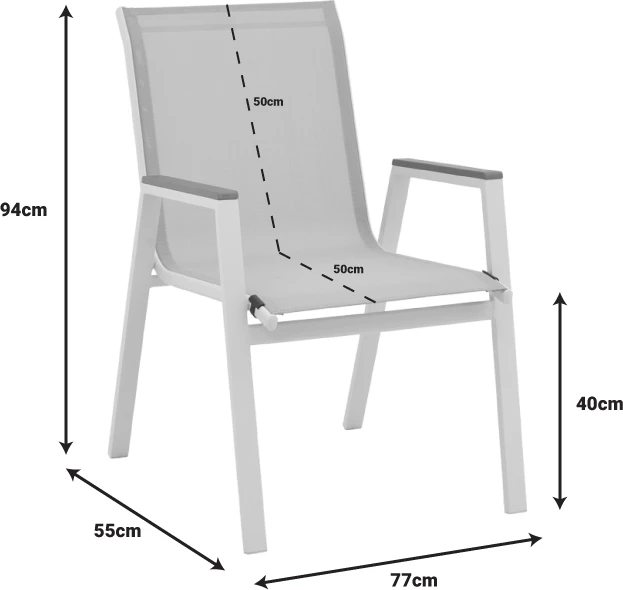 Set tavoline me karrige për terasë Thorio-Azelie, alumin antracit, plywood natyral, 160x90x75cm, 7 copë