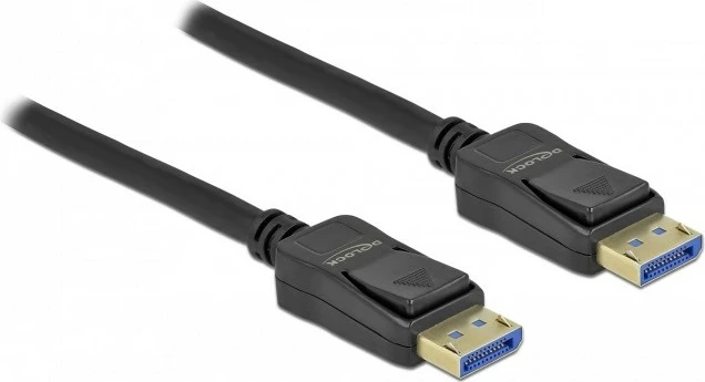 Kabllo DisplayPort DeLOCK 10K 60 Hz 54 Gbps 2 m, e zezë
