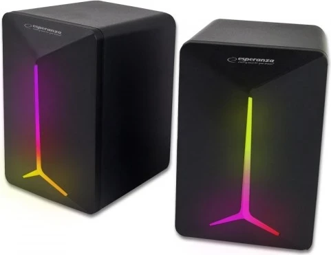 Set altoparlantësh me USB Esperanza, me LED Rainbow Frevo EGS105, 2 copë	
