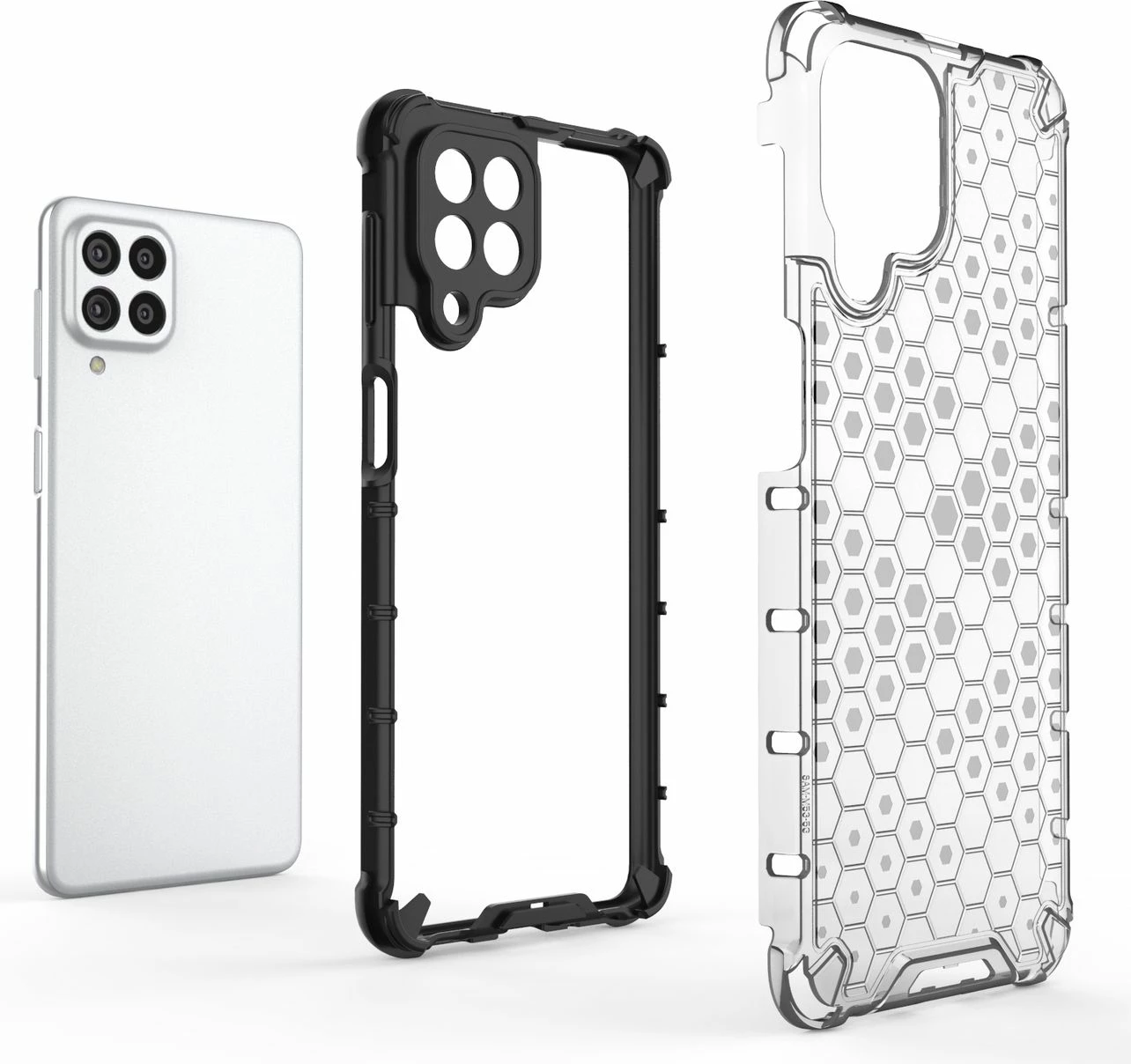 Mbështjellës Hurtel Honeycomb për Samsung Galaxy M53 5G, i zi