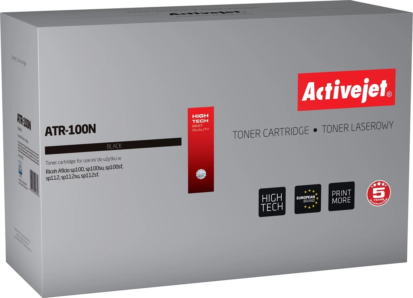 Toner zëvendësues Activejet ATR-100N për printer Ricoh, i zi