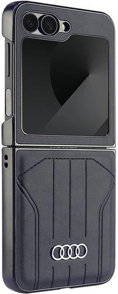 Mbështjellës Audi Synthetic Leather MagSafe për Samsung Galaxy Z Flip 6, i zi
