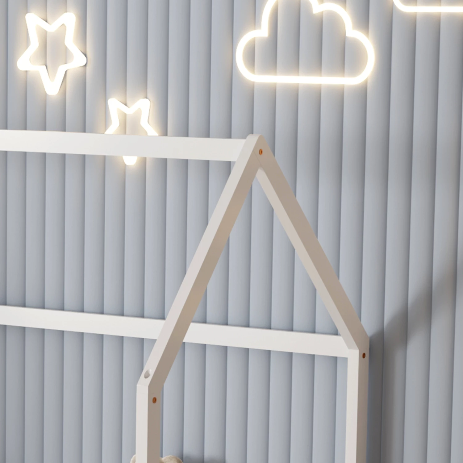 Krevat për fëmijë me gardh PHYLLIS FH679.03 t.MONTESSORI dru pishe i bardhë - 190x90cm