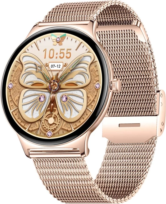 Smartwatch Colmi V89 1.43" AMOLED, thirrje BT, 100+ sporte, IP67, rrip çelik inox, ari